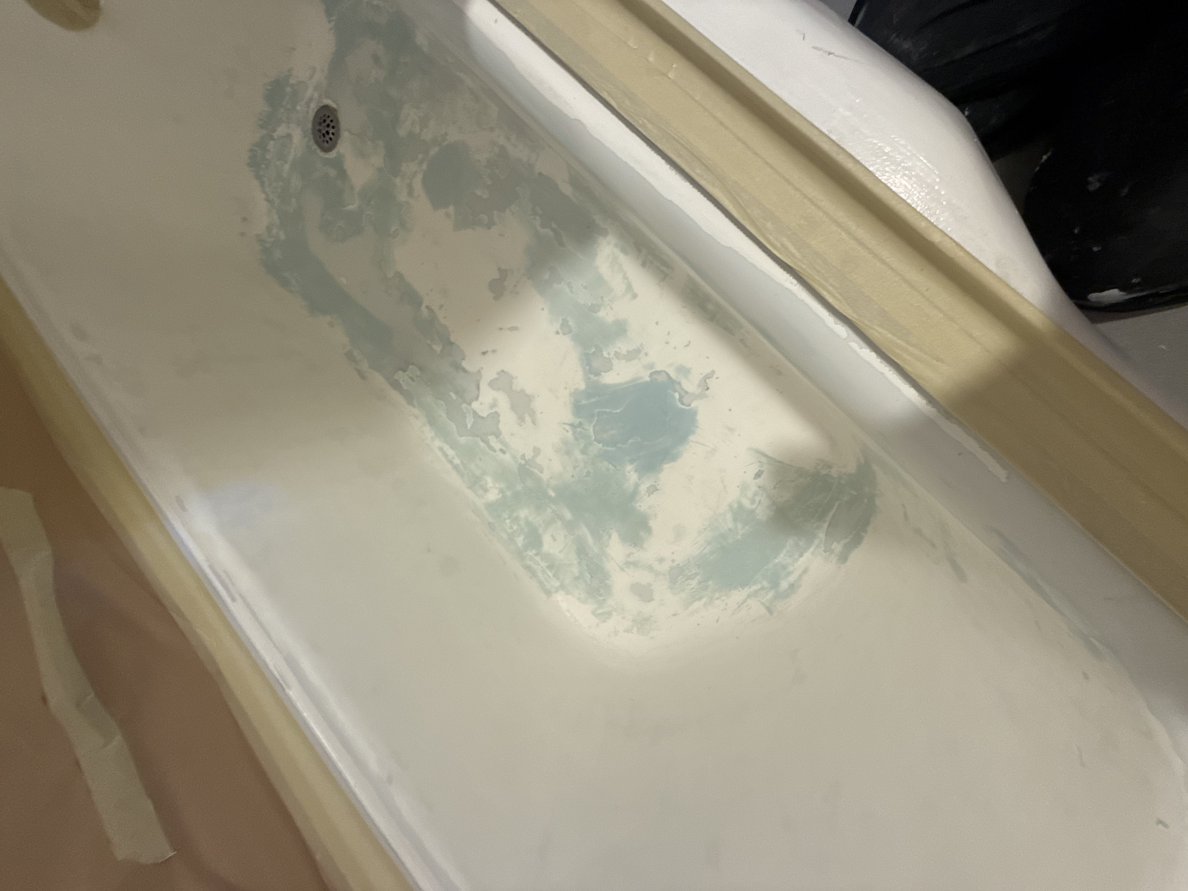Before cast iron bathtub refinishing