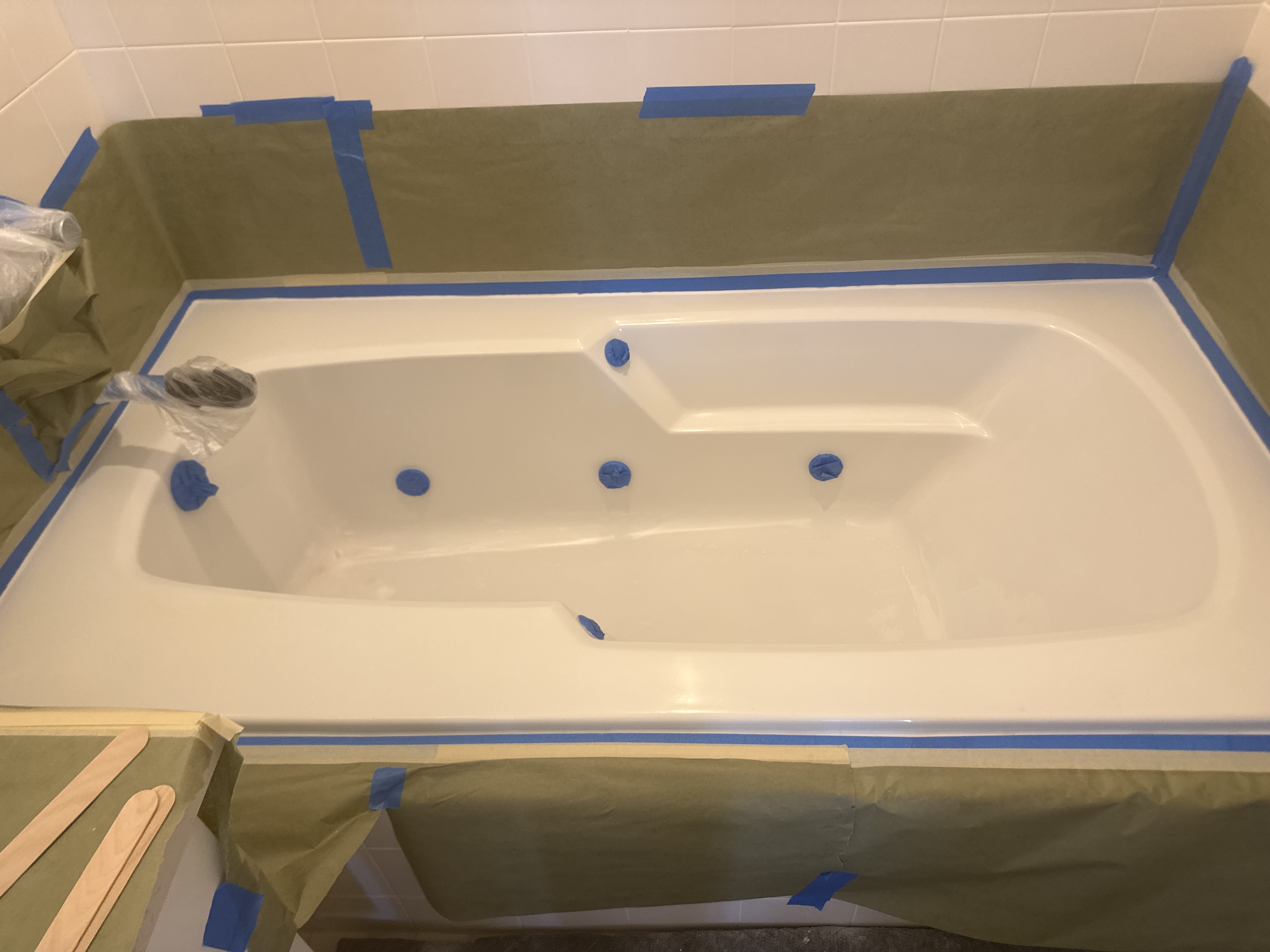 Before jetted tub refinishing